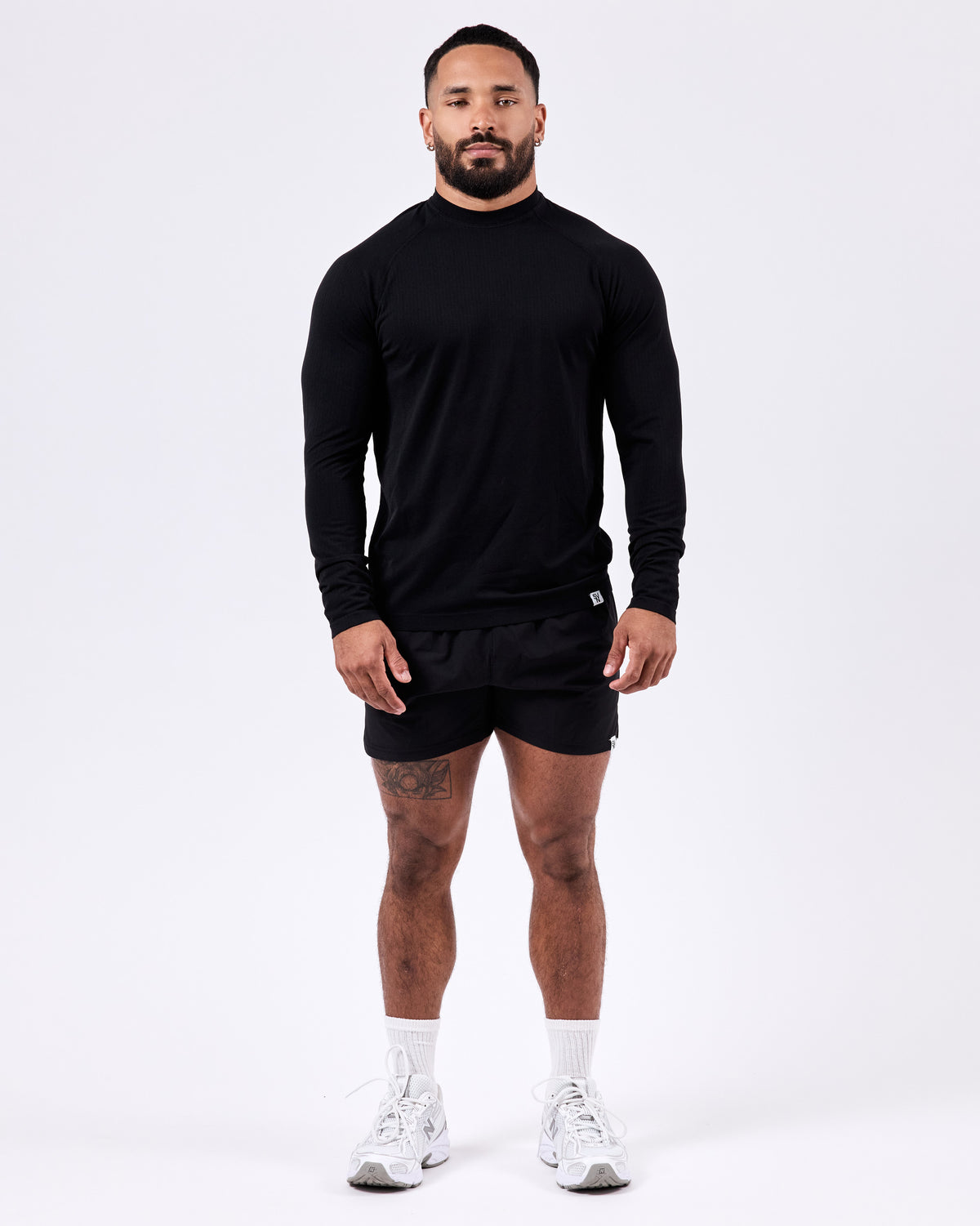 Long Sleeve Fitted Jersey — Jet Black