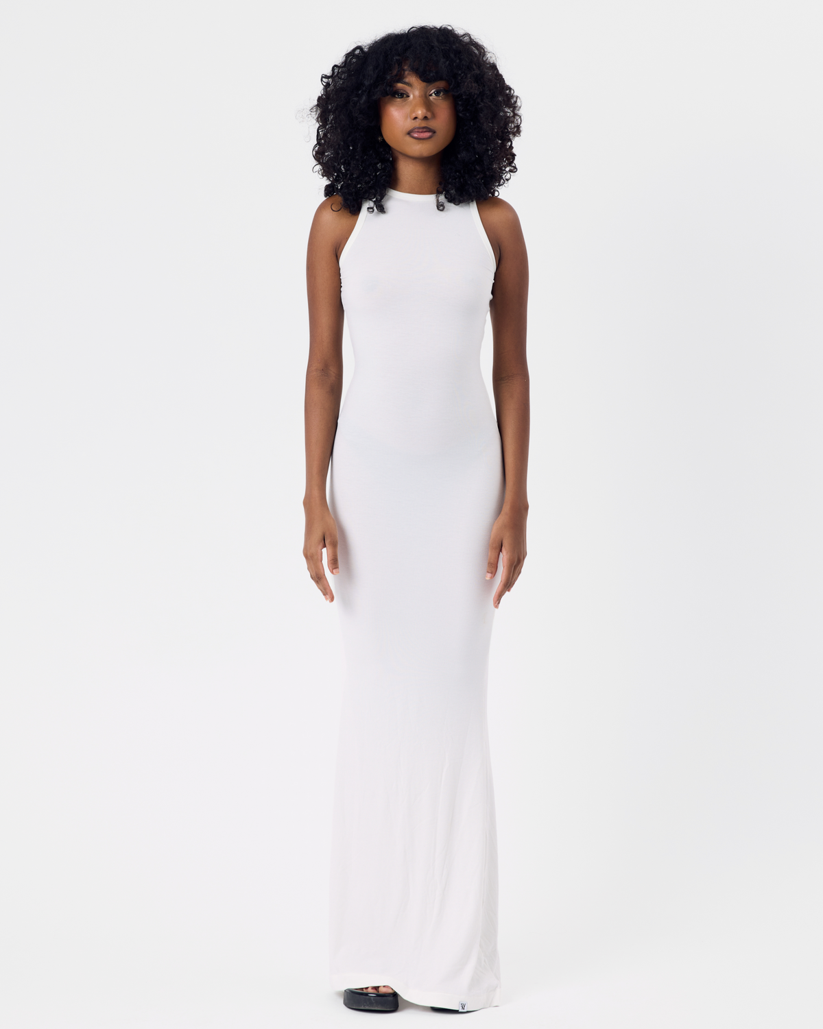 Ribbed Cotton Maxi Dress 1 — Coconut White