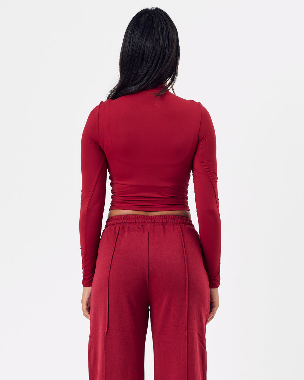 Line Long Sleeve Top — Cherry Red