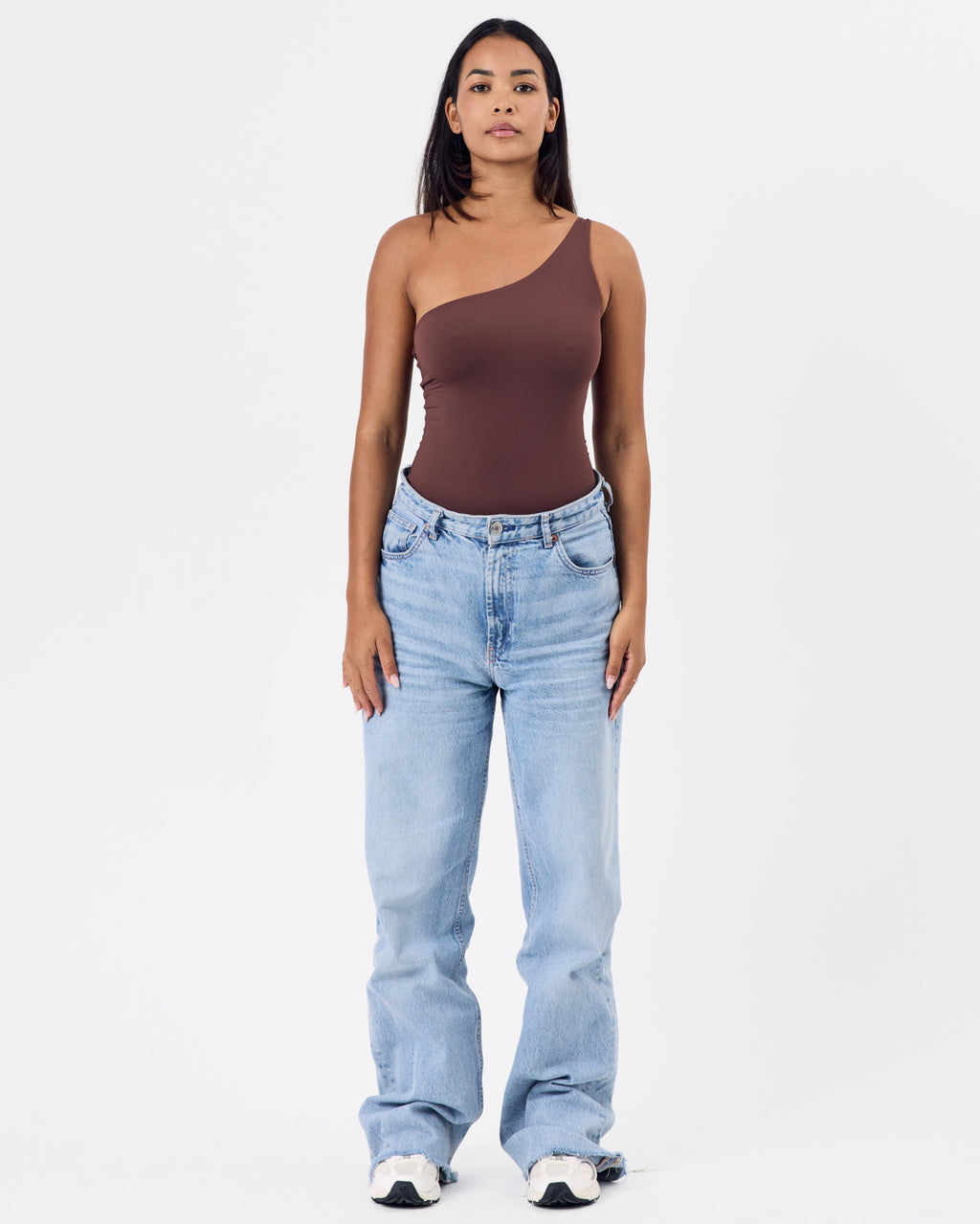 Second Skin One Shoulder Bodysuit — Walnut