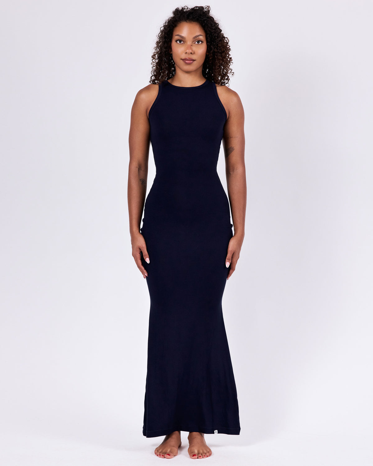 Ribbed Cotton Maxi Dress 1 — Blueberry