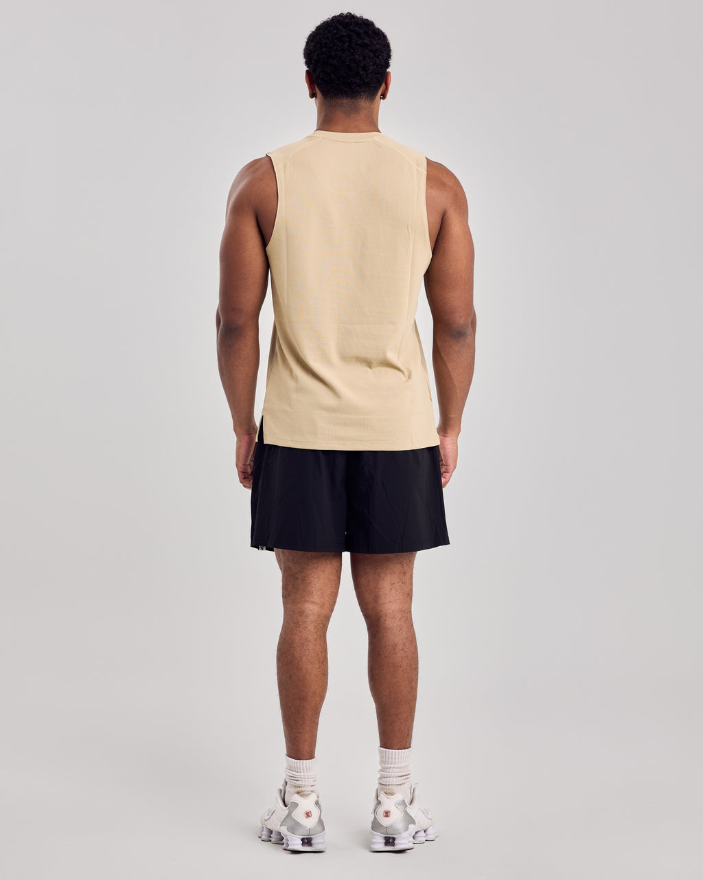 Premium Mesh Tank Top — Latte