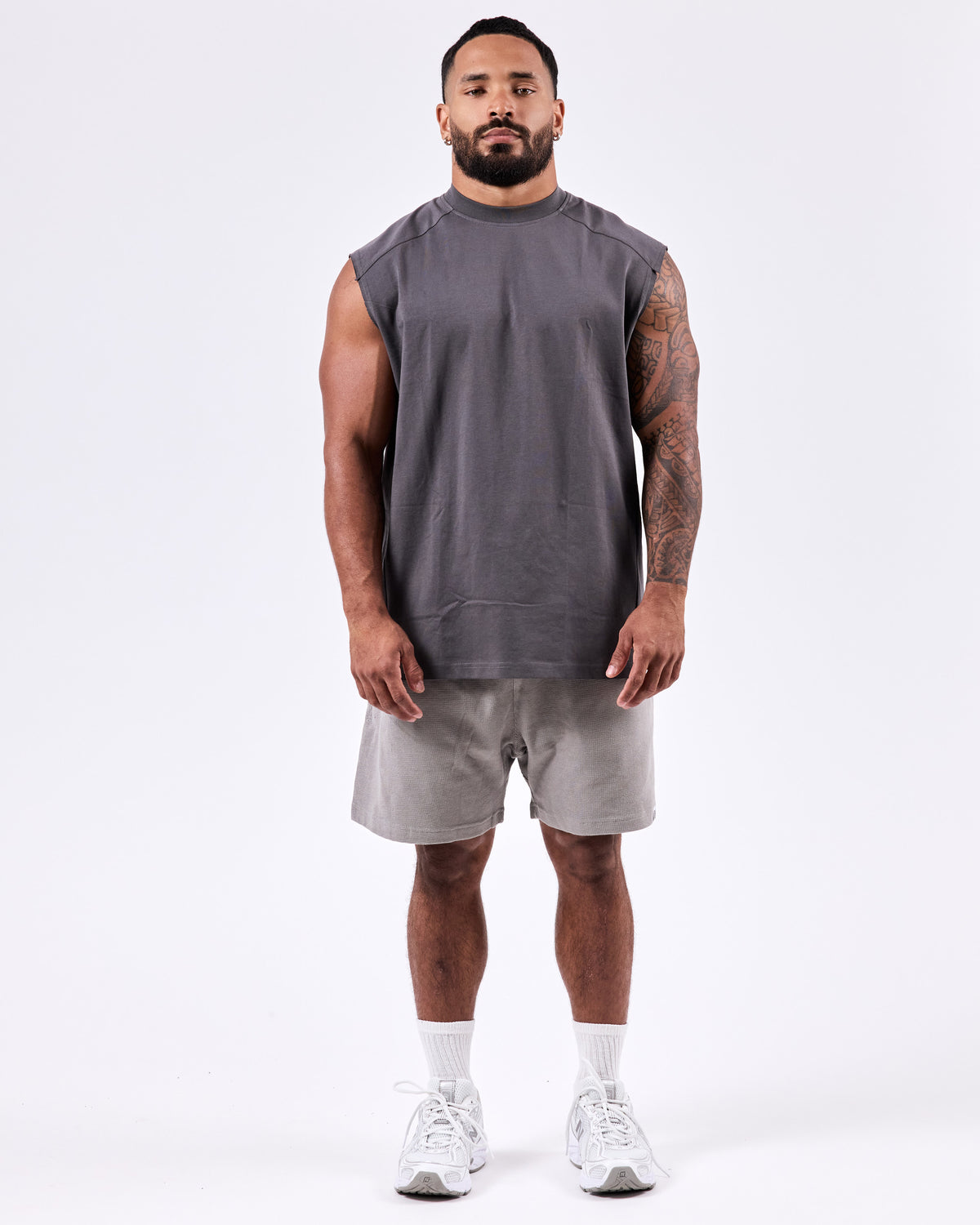 Oversized Alpha Tank Top — Frost Gray