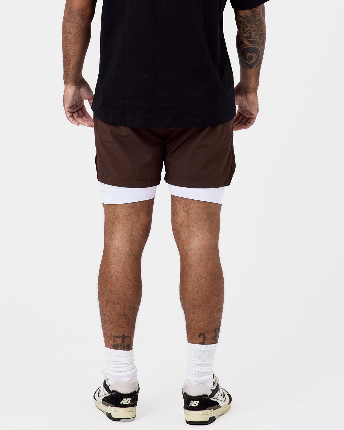 2 in 1 5" Liner Shorts — Dark Brown