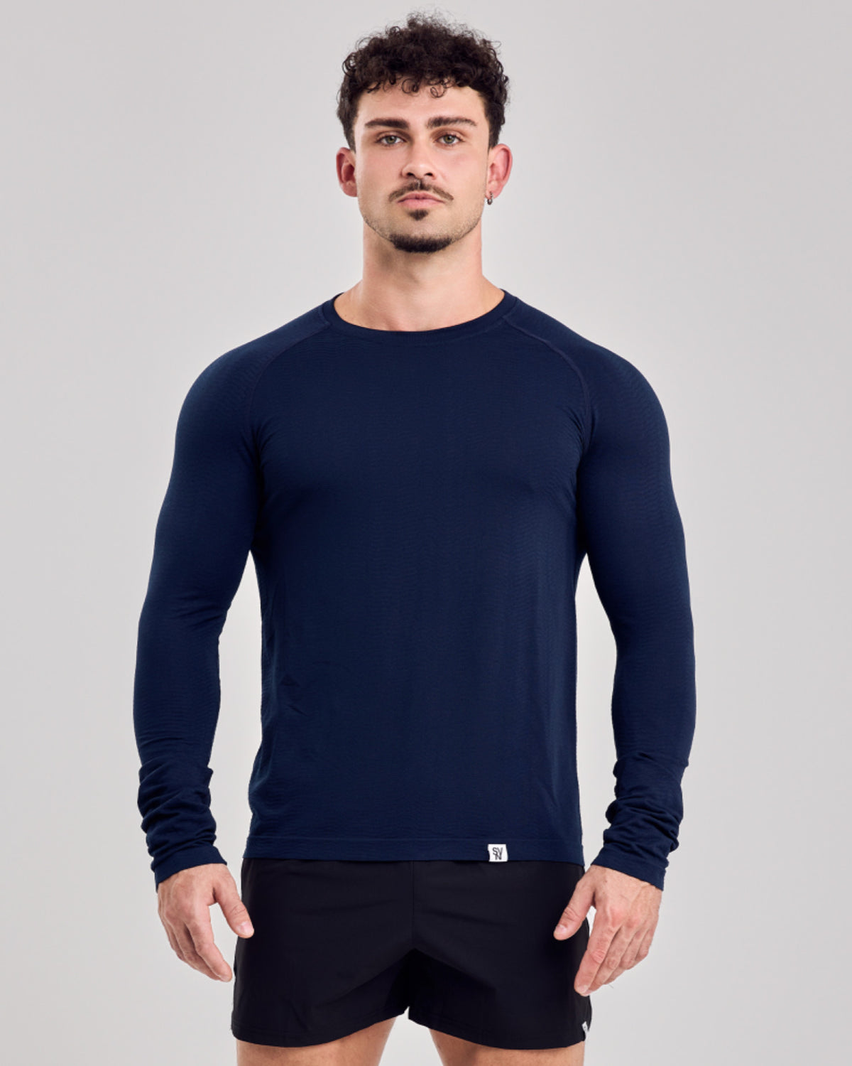 Textured Long Sleeve Jersey — Dark Blue