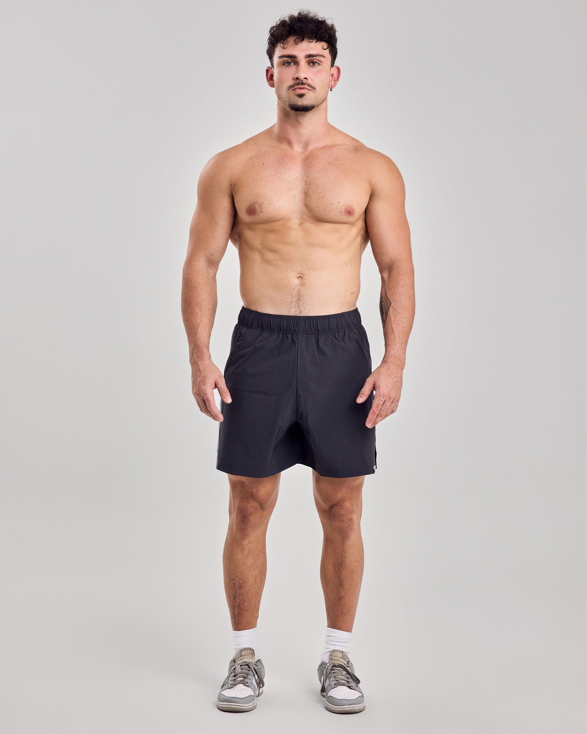 5" Stripe Shorts — Gray