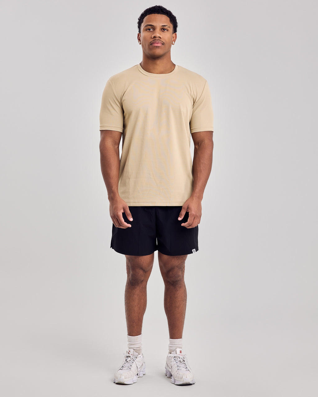 Premium Mesh T-Shirt — Latte