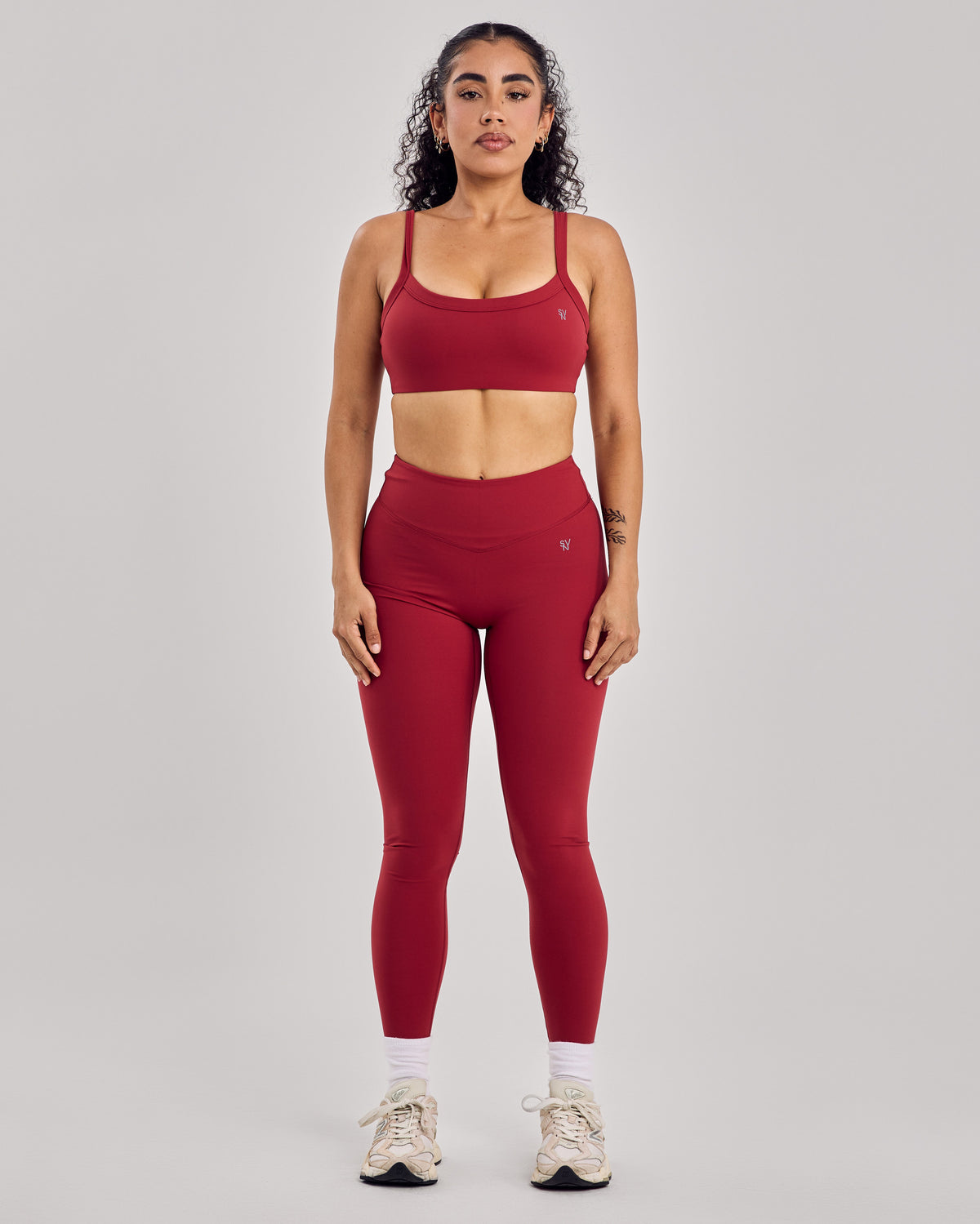 Varsity Leggings — Cherry Red