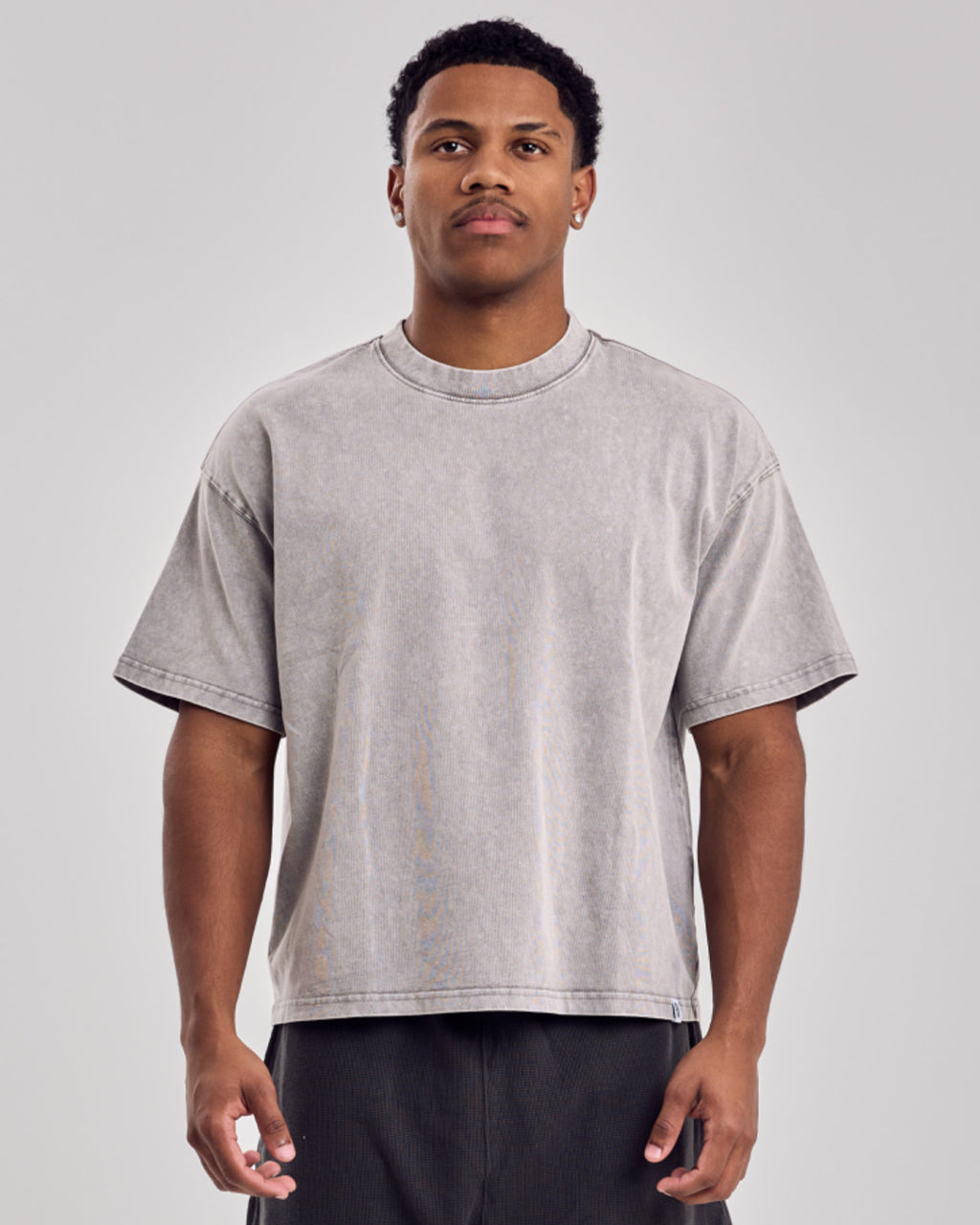 Oversized Acid Boxy T-Shirt — Washed Gray