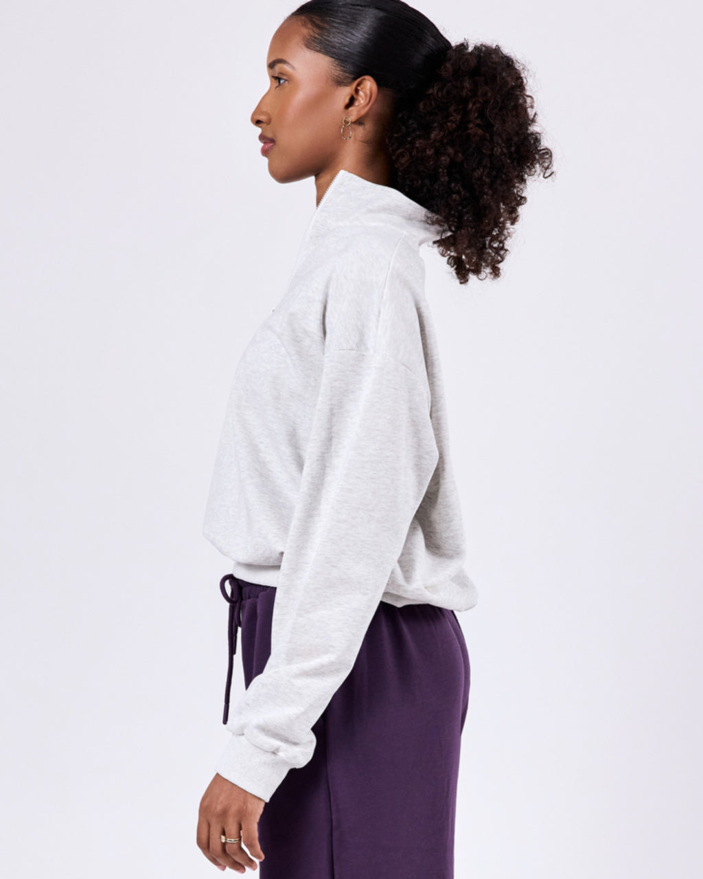Retro Zip Sweater — Just Gray