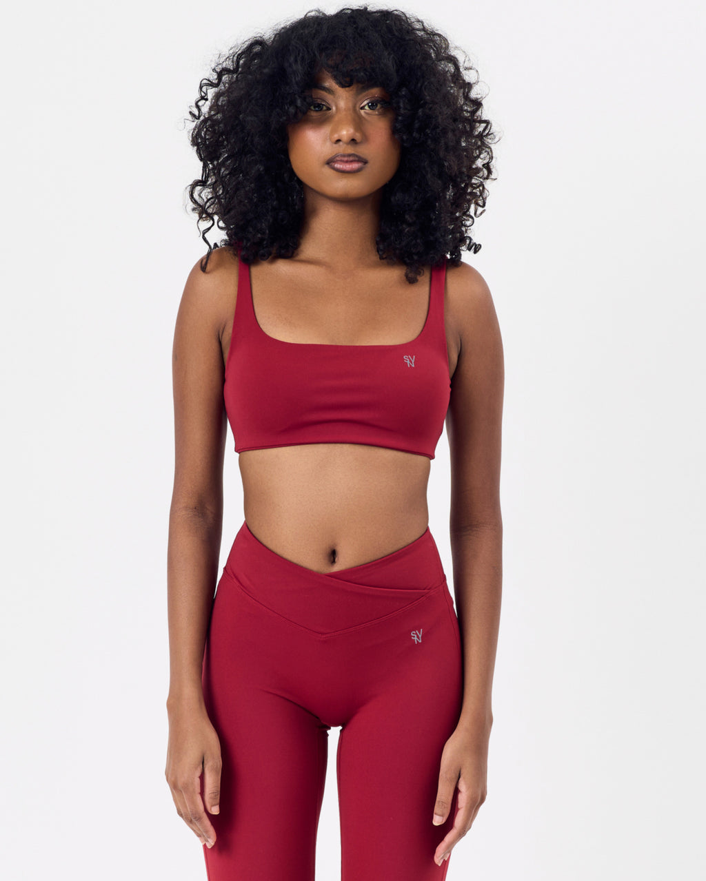 Solstice Square Neck Bra — Cherry Red