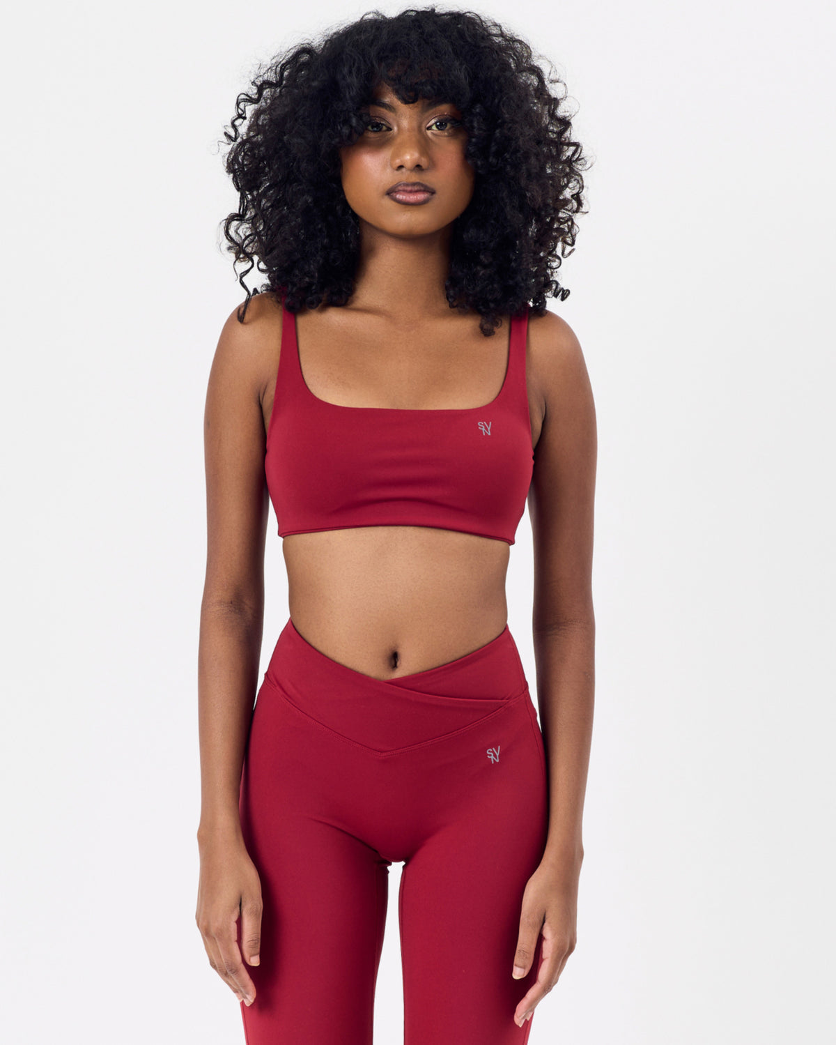 Solstice Square Neck Bra — Cherry Red