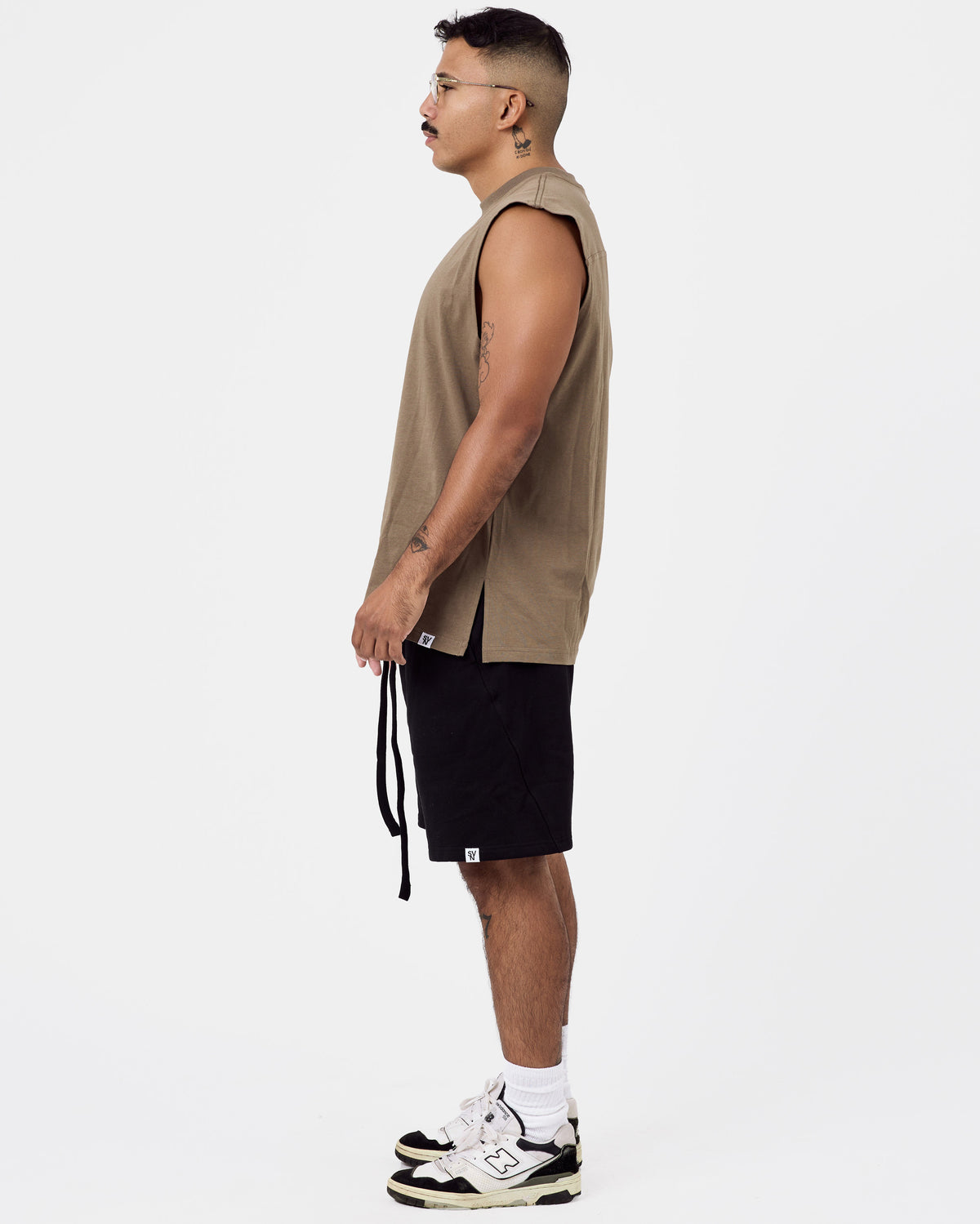 Oversized Drop Arm Cotton Tank Top
