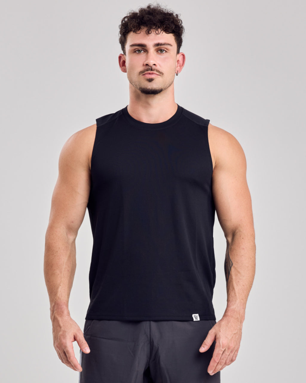 Premium Mesh Tank Top — Jet Black