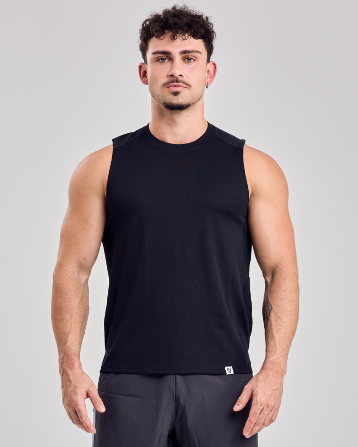 Premium Mesh Tank Top — Jet Black