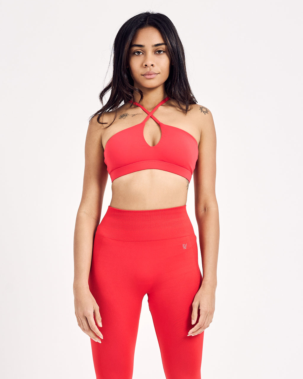 Cross Front Bra — Racing Red