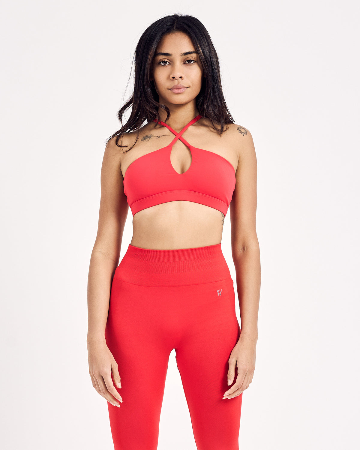 Cross Front Bra — Racing Red