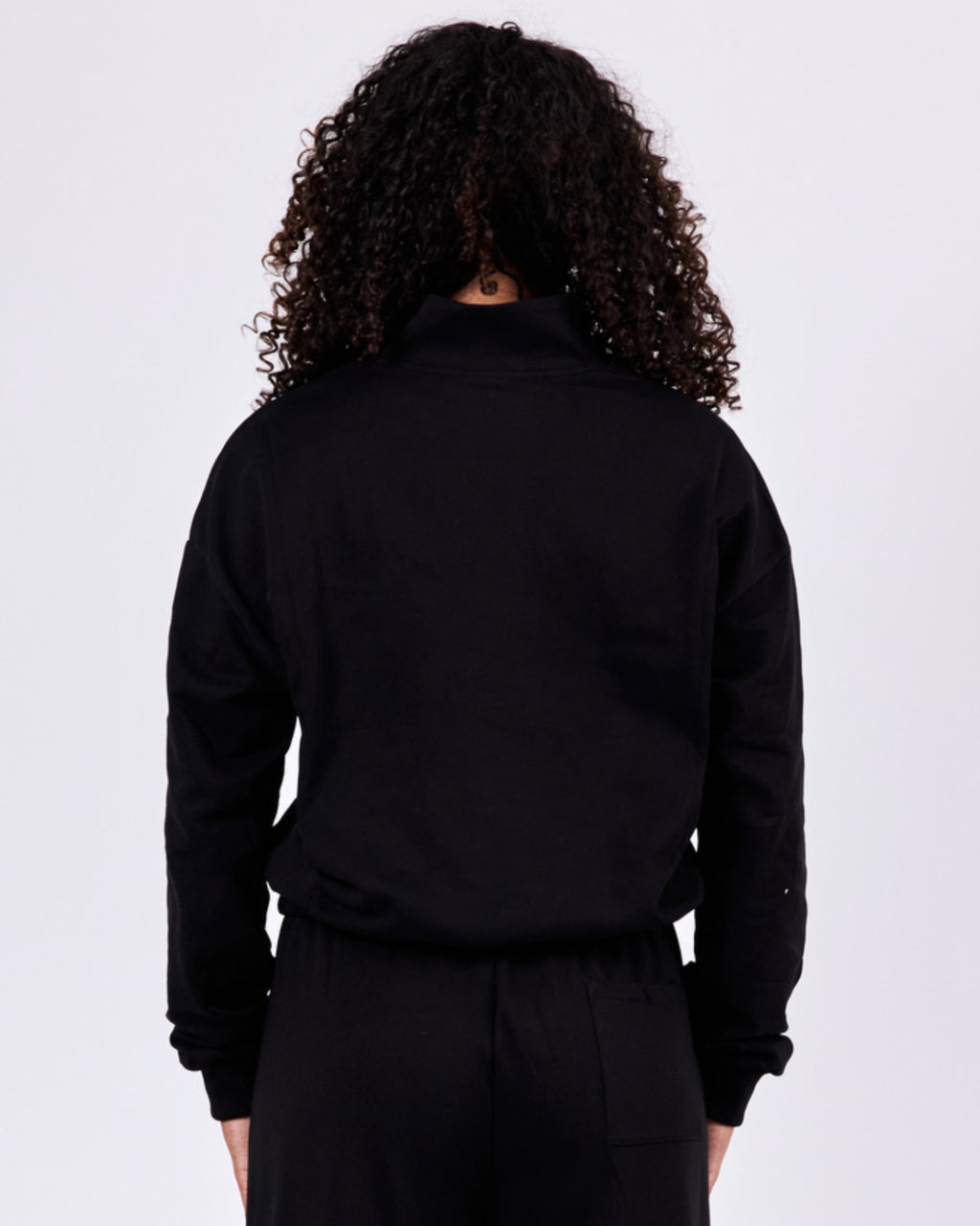 Retro Zip Sweater — Jet Black