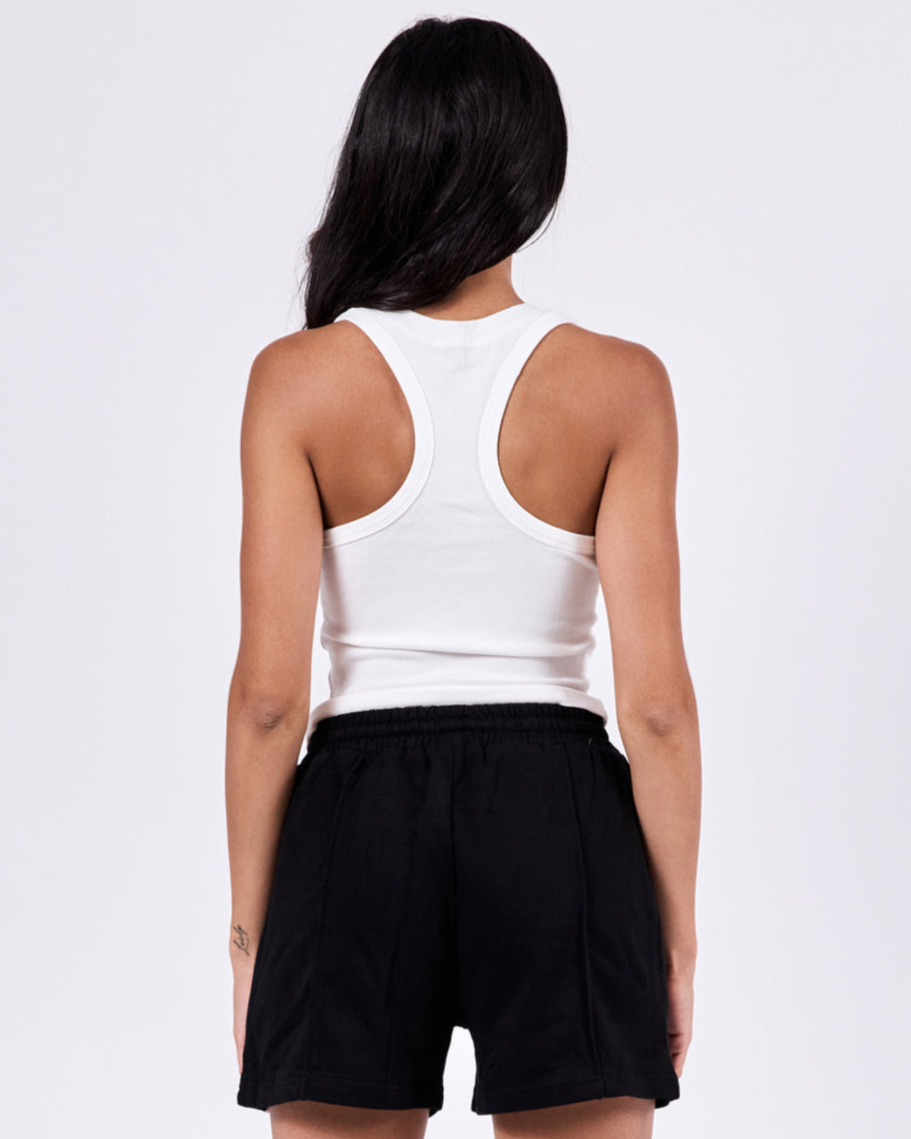 Ribbed Buttoned Tank Top — Coconut White