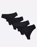 4 Pack Invisible High Waist Thong - Unity Set — Jet Black
