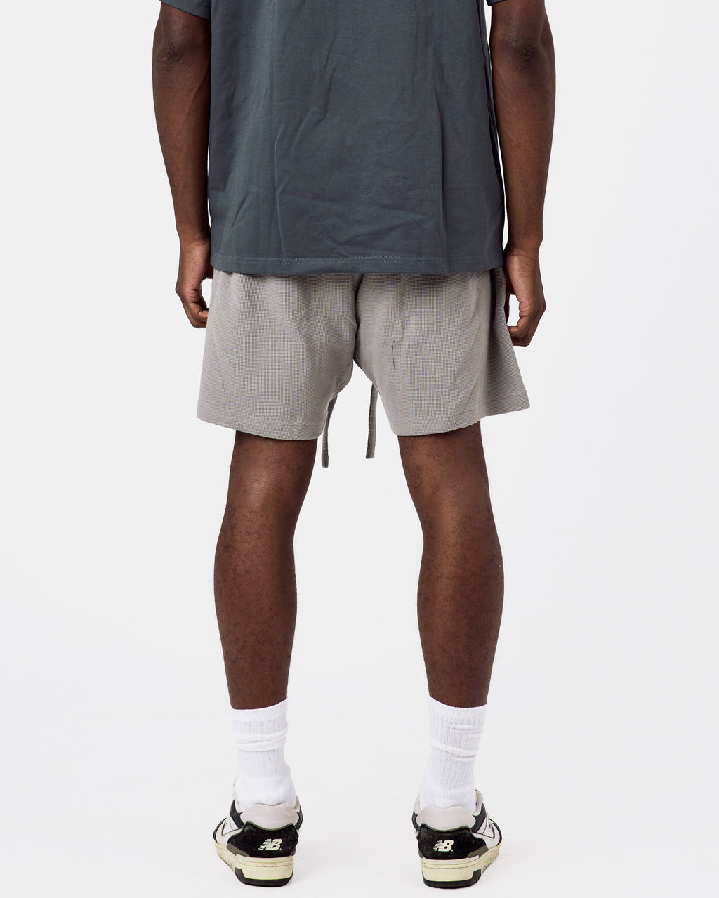 Textured Cotton Shorts — Light Gray