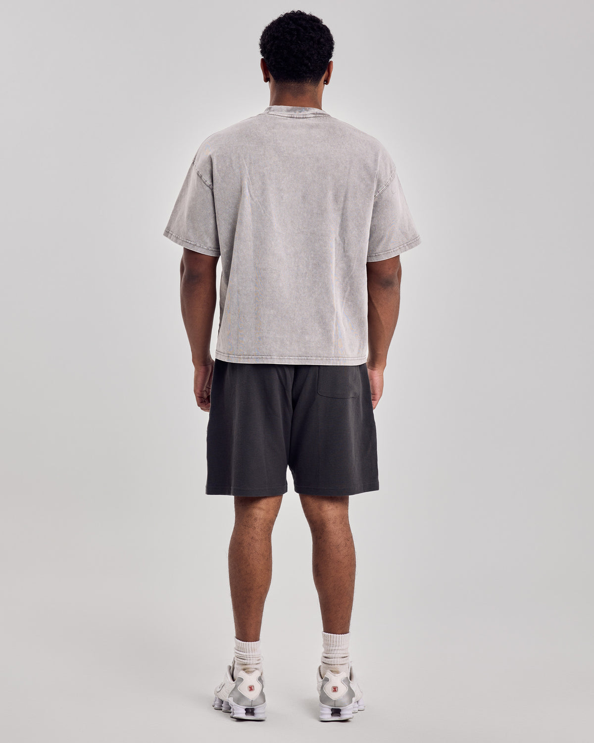 Oversized Acid Boxy T-Shirt — Washed Gray