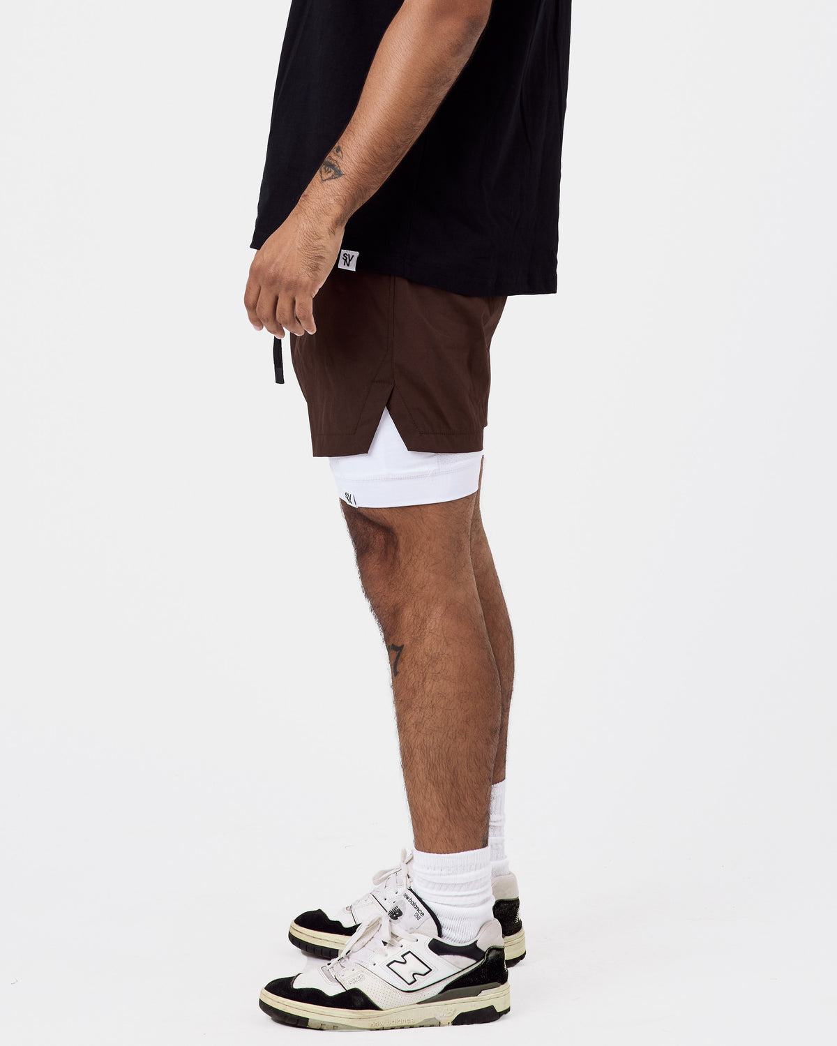 2 in 1 5" Liner Shorts — Dark Brown
