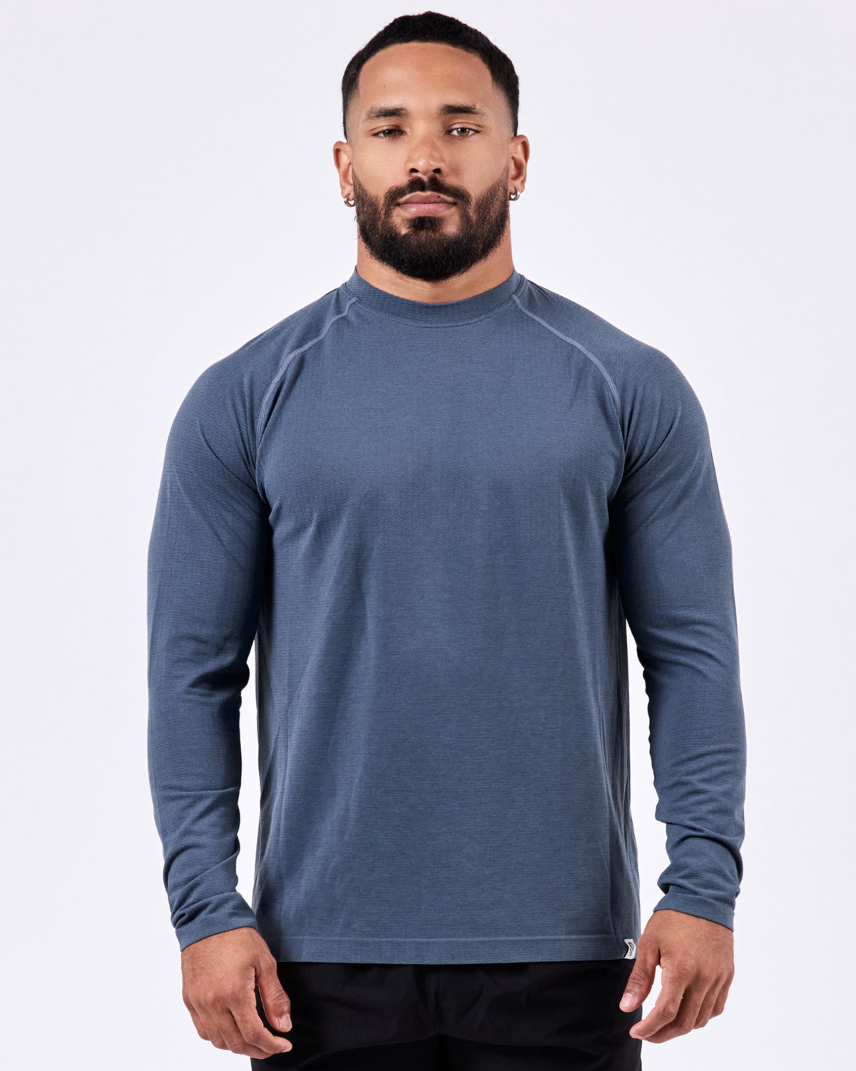 Long Sleeve Fitted Jersey — Slate Blue