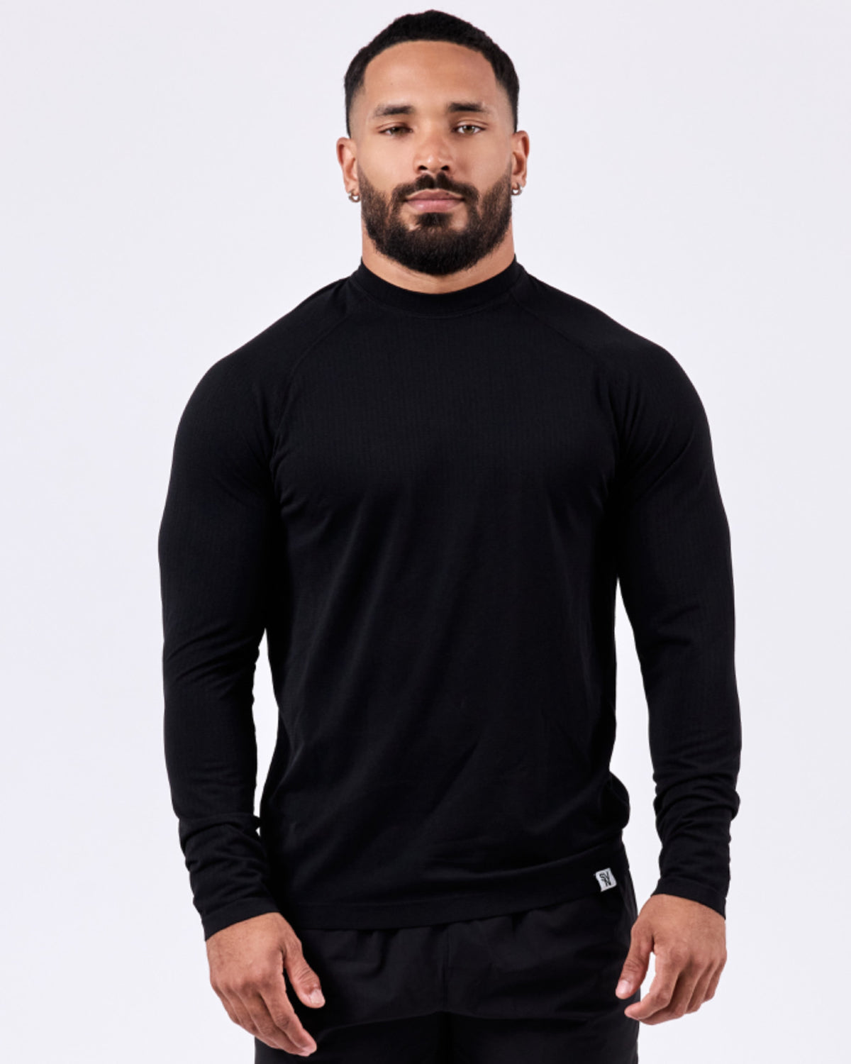 Long Sleeve Fitted Jersey — Jet Black