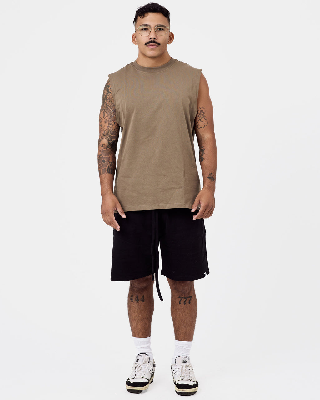Oversized Drop Arm Cotton Tank Top