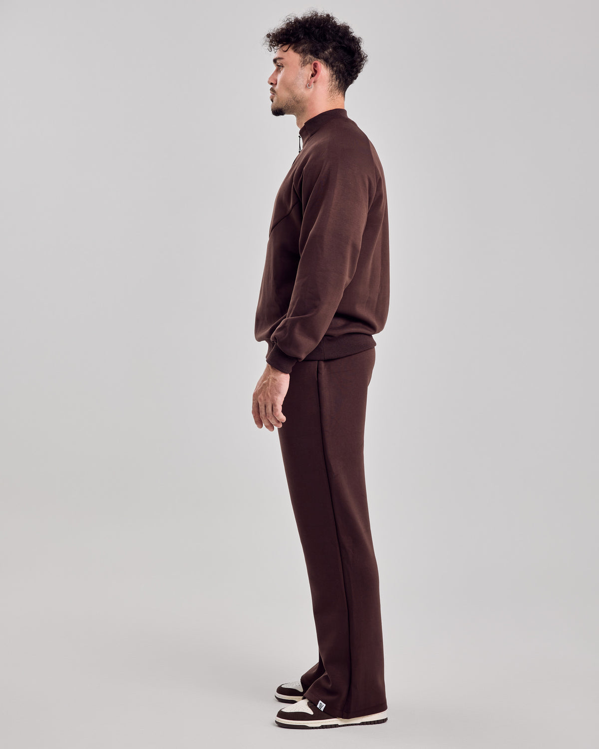 Comfort Zip Oversized Sweater — Warm Brown