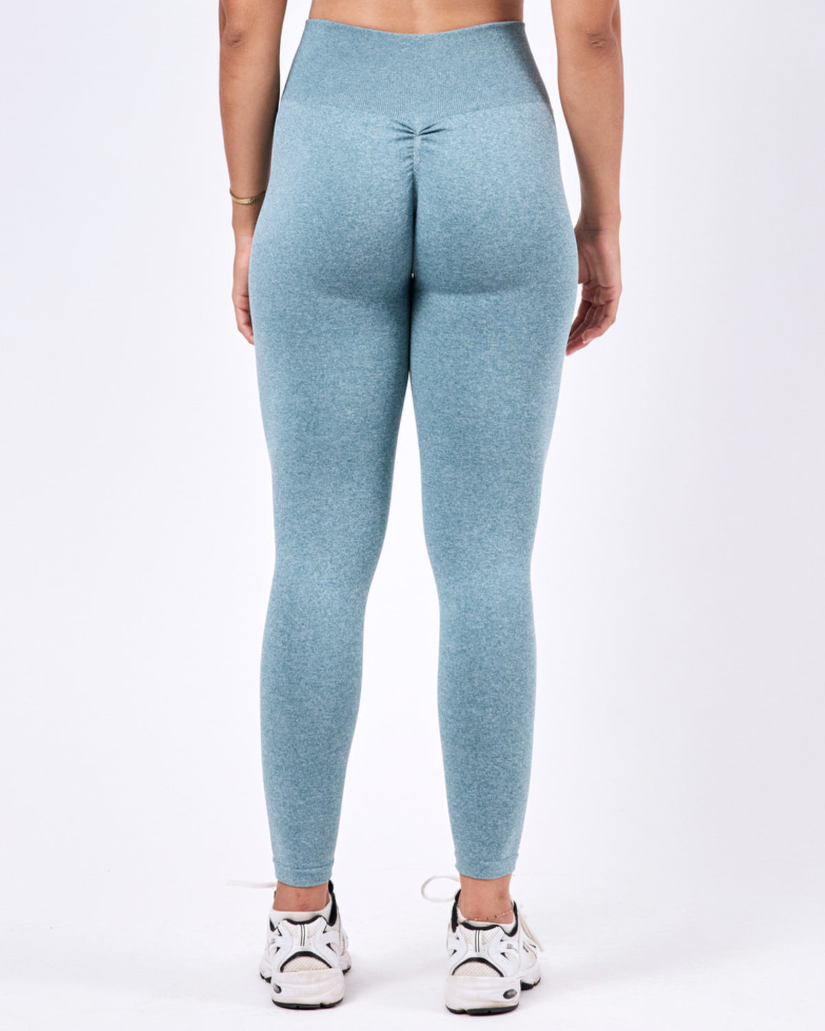 Seamless Scrunch Leggings — Heather Blue