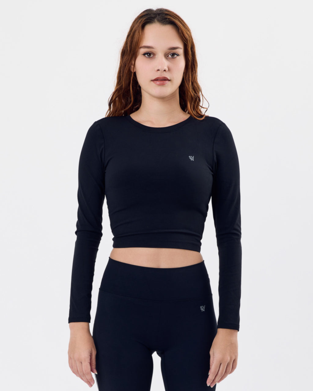 Open Back Long Sleeve Top — Jet Black