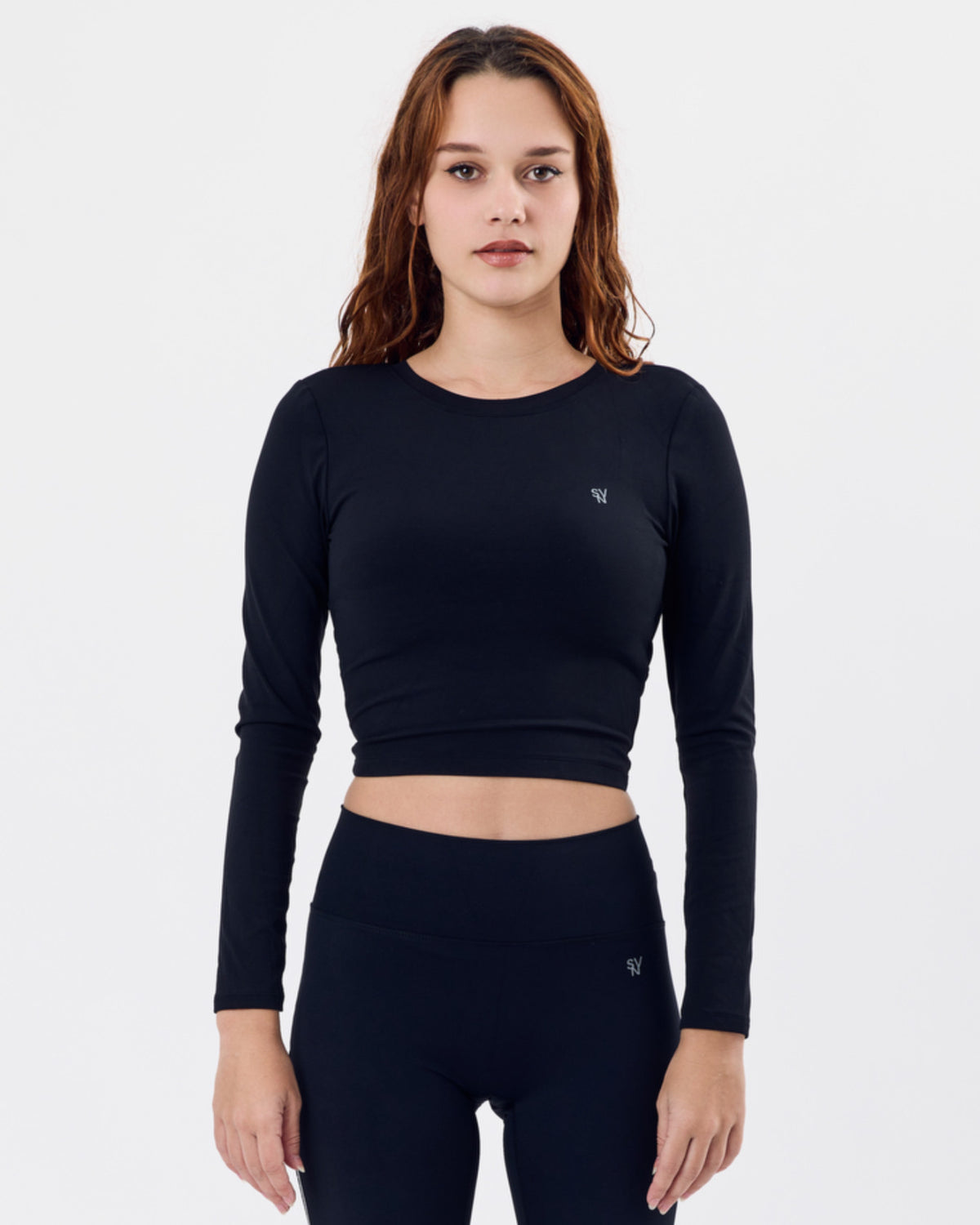 Open Back Long Sleeve Top — Jet Black