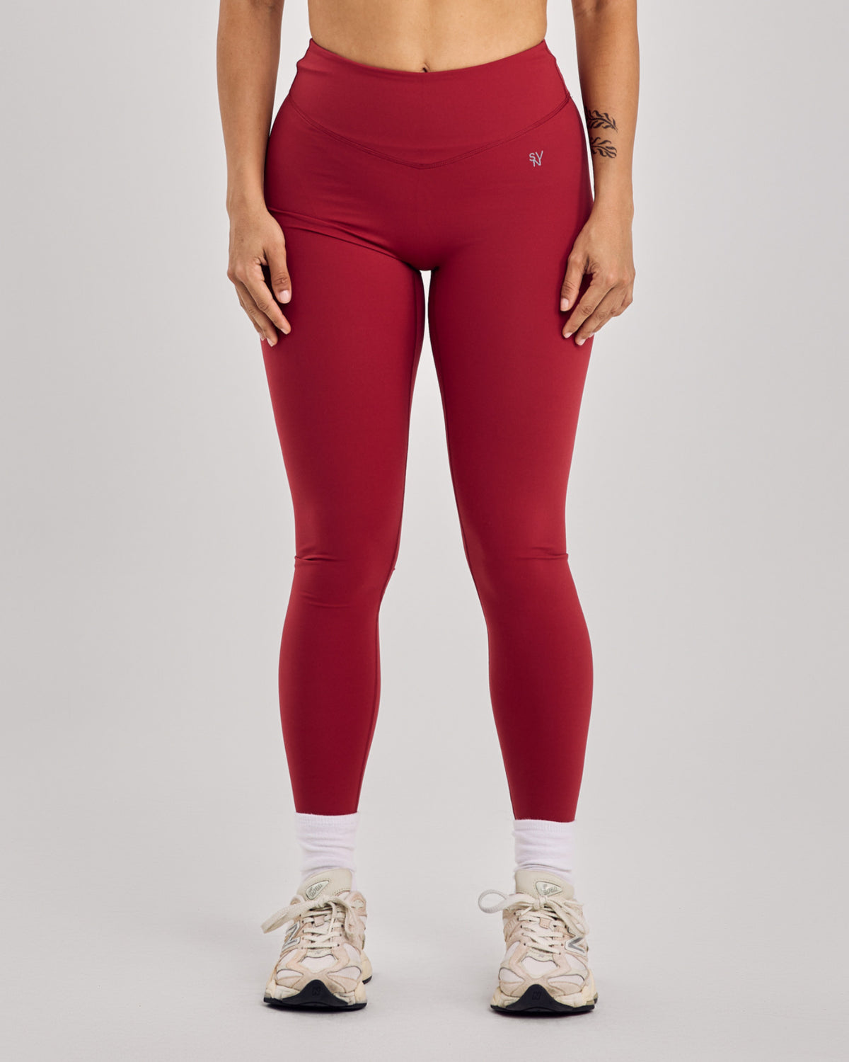 Varsity Leggings — Cherry Red
