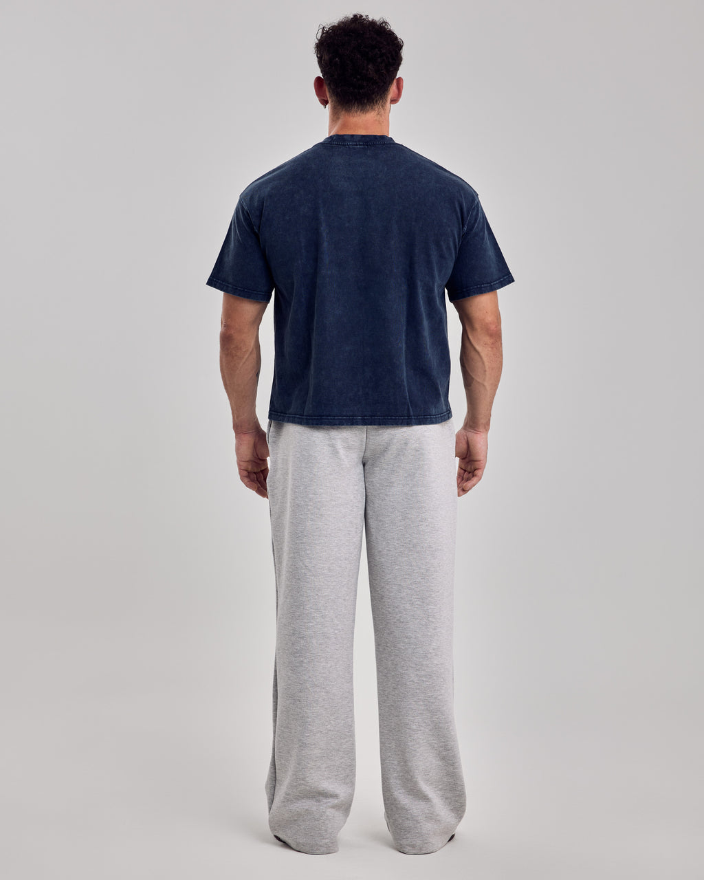 Oversized Acid Boxy T-Shirt — Washed Navy