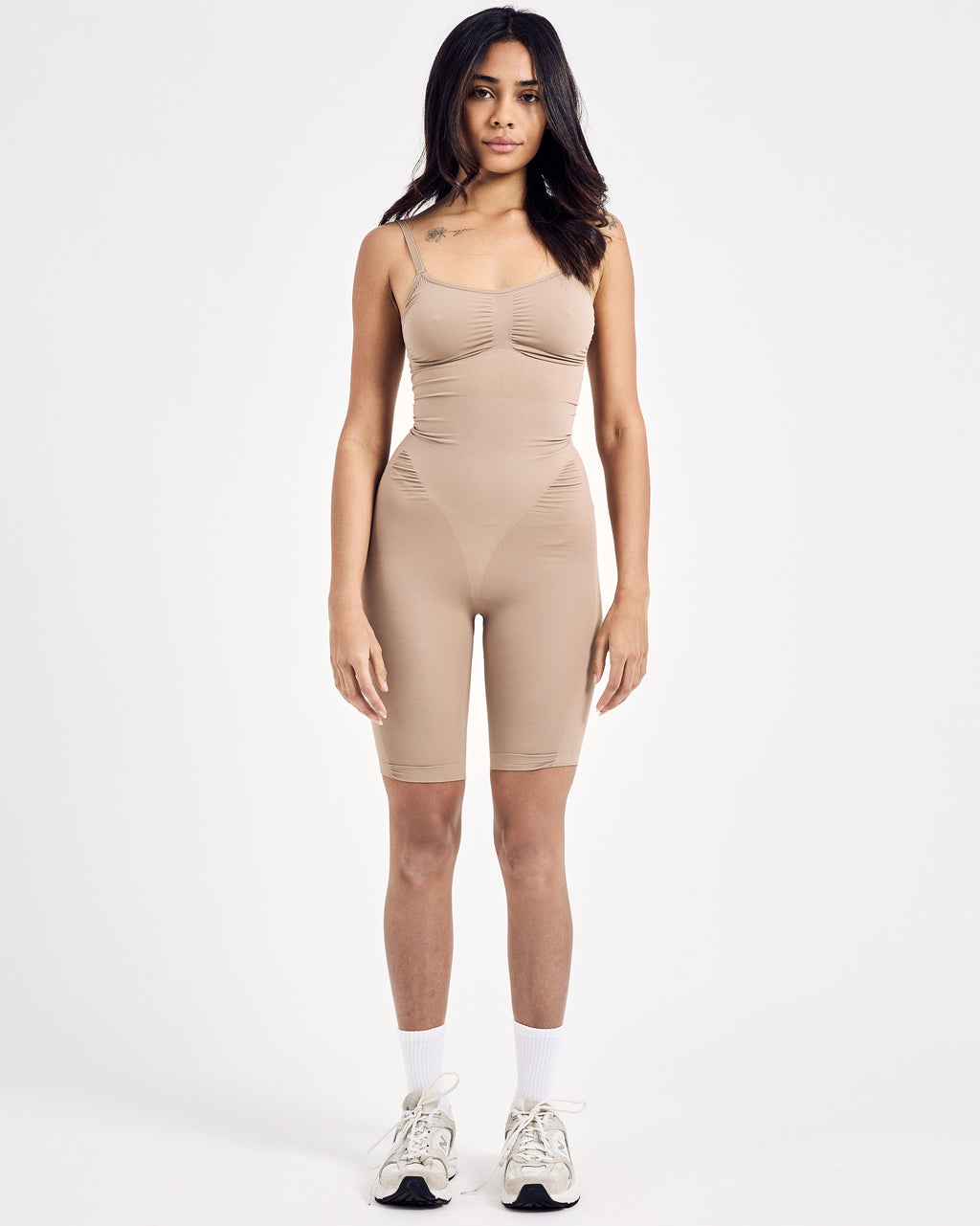 Mid-thigh Body Shaper — Nude Beige