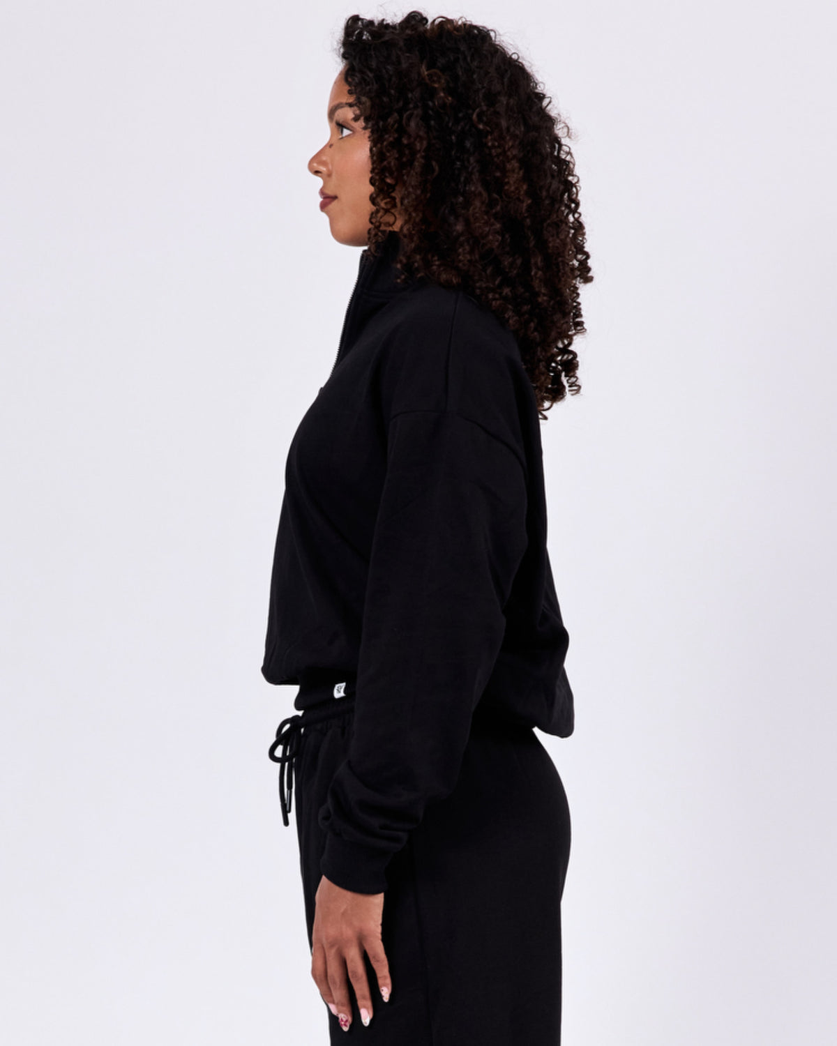 Retro Zip Sweater — Jet Black