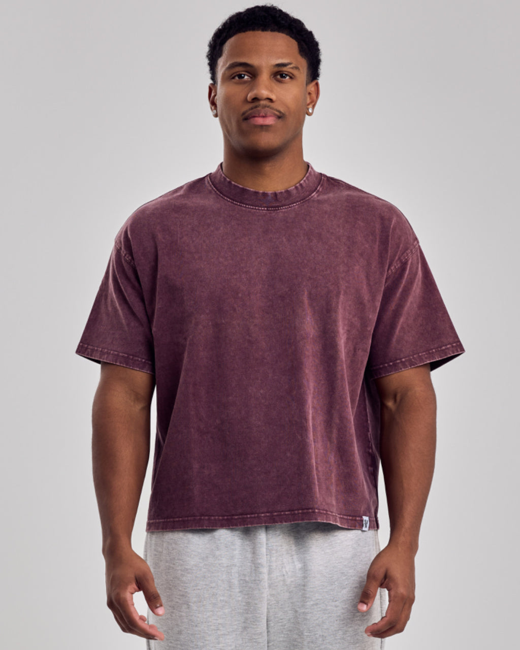 Oversized Acid Boxy T-Shirt — Washed Purple