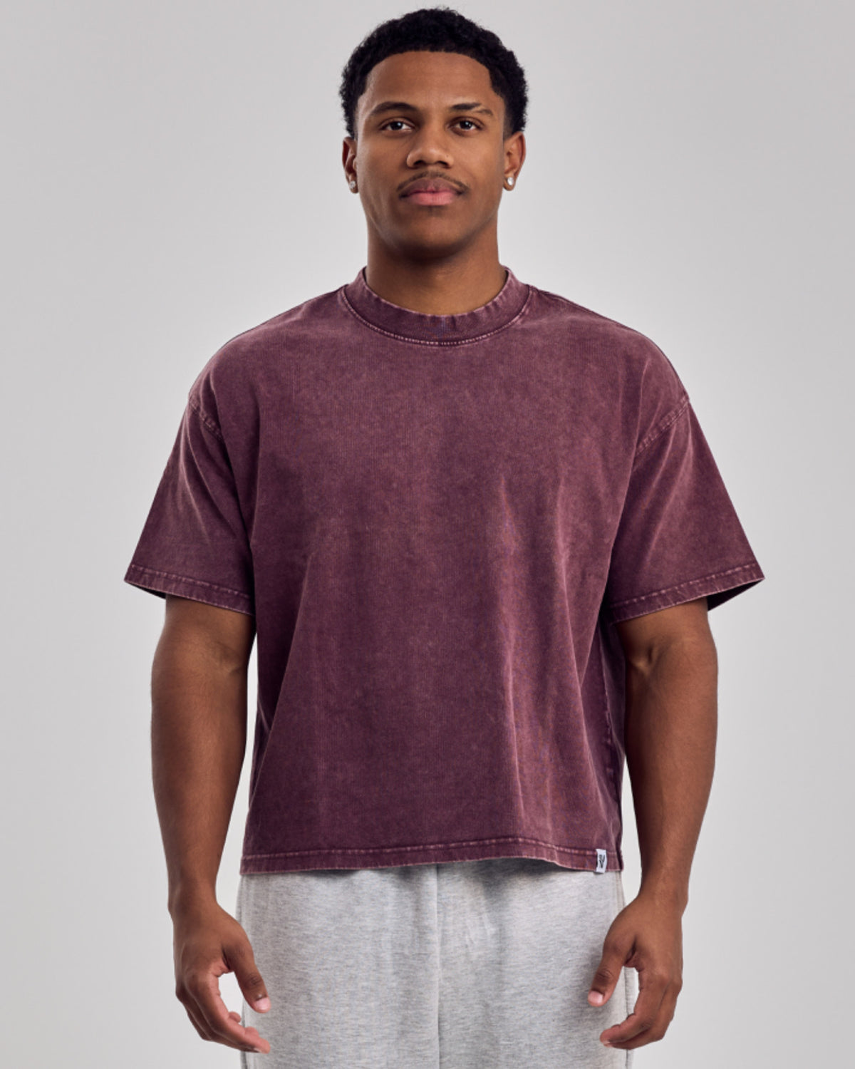 Oversized Acid Boxy T-Shirt — Washed Purple