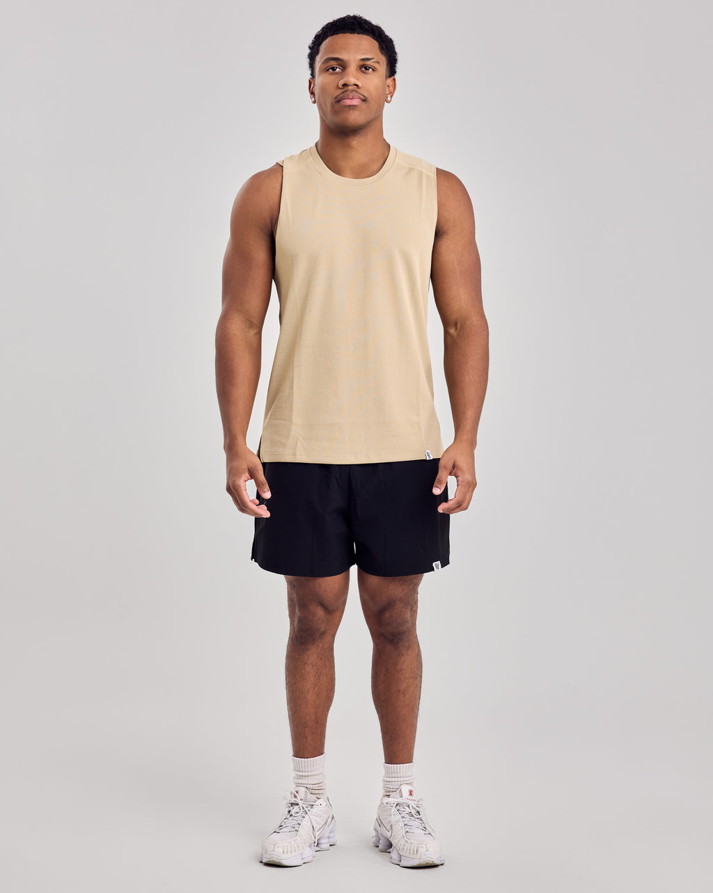 Premium Mesh Tank Top — Latte