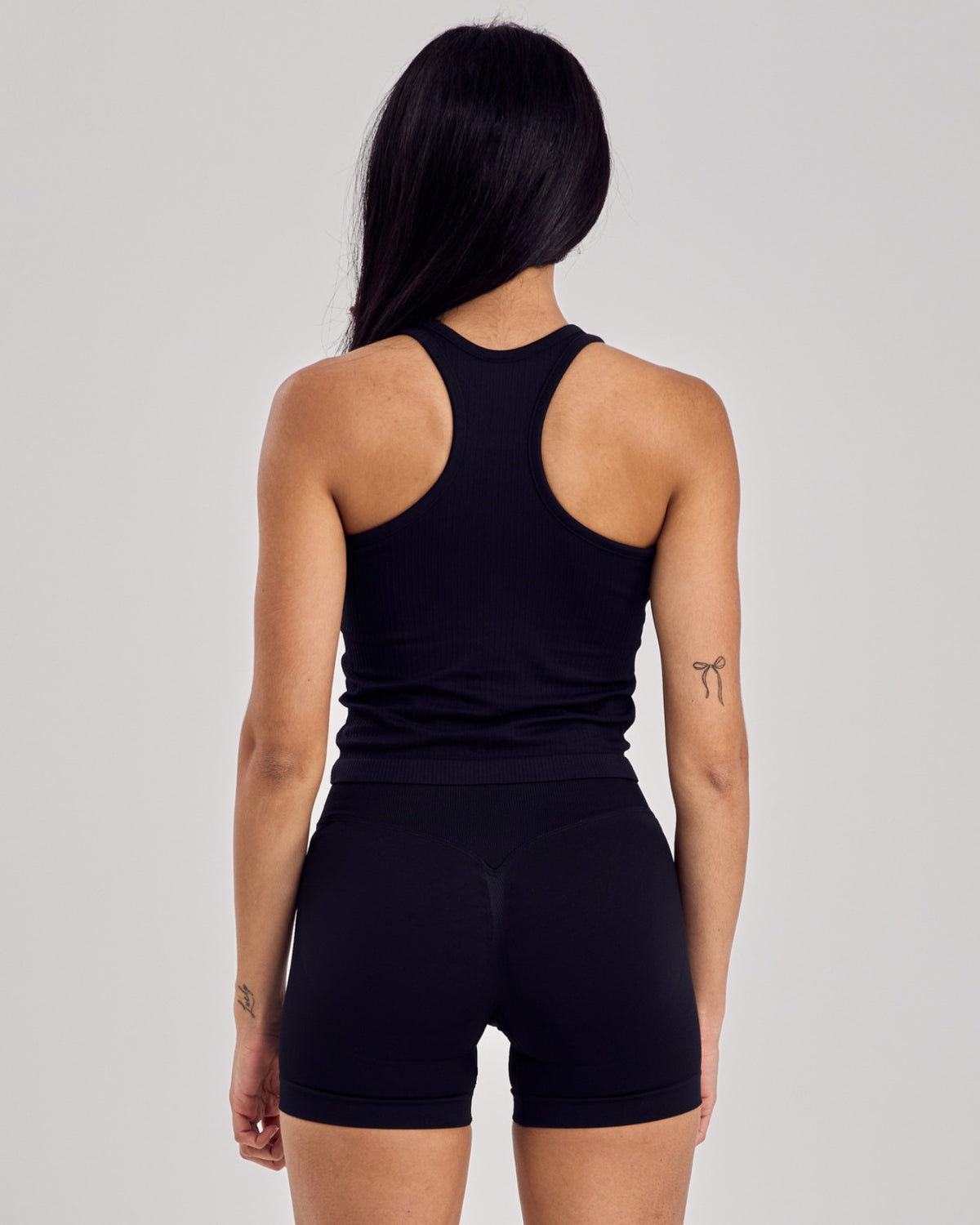 Ribbed Seamless Tank Top — Jet Black