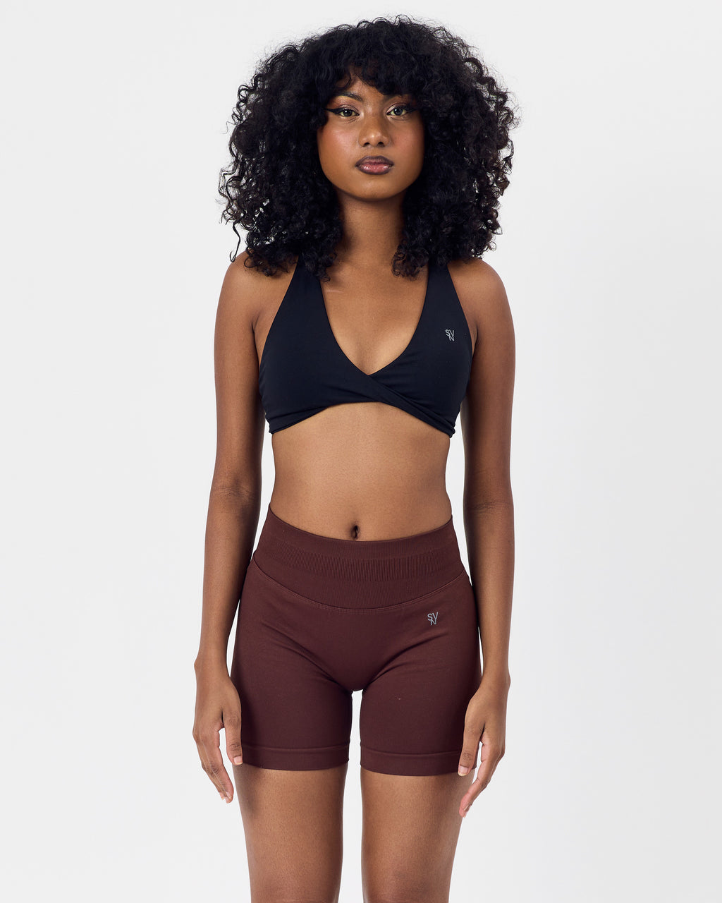 Twisted Front Bra — Jet Black