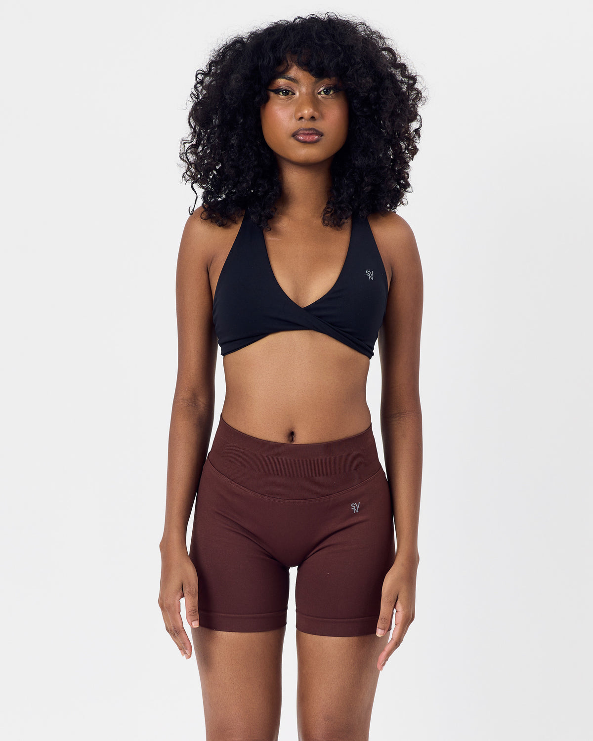 Twisted Front Bra — Jet Black