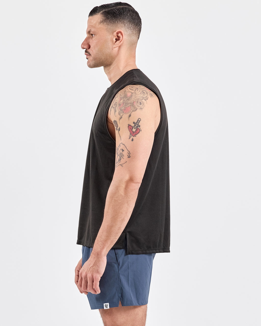 Quick Dry Mesh Tank Top — Jet Black