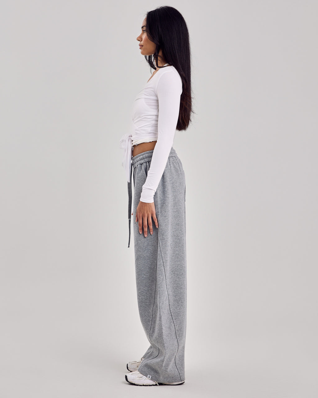 Ballet Wrap Cotton Top — Off White