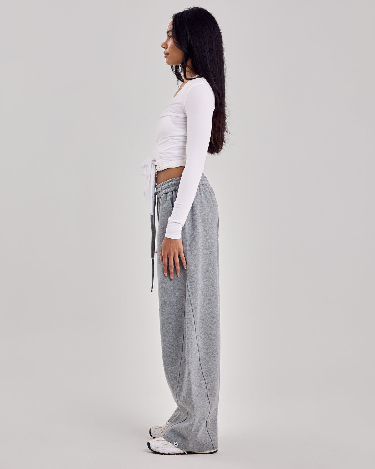 Ballet Wrap Cotton Top — Off White