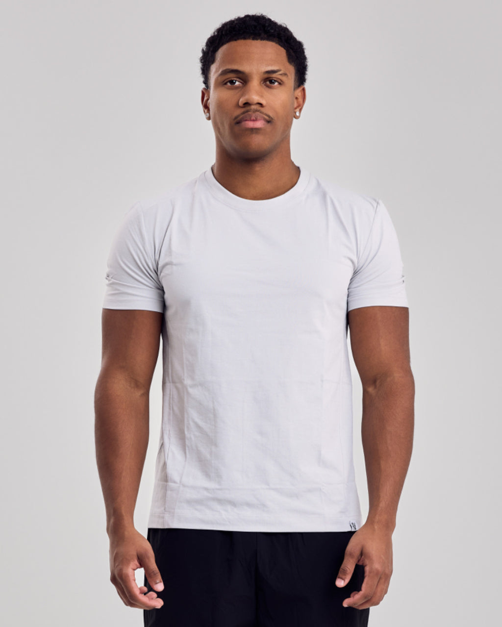 Structured Fitted T-Shirt — Muted Gray