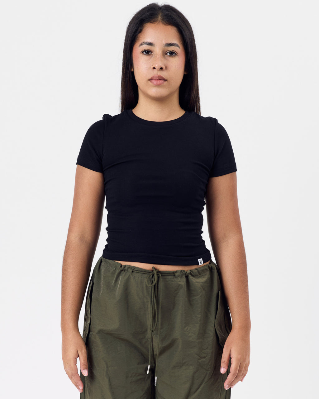 Regular Fitted Cotton T-Shirt — Jet Black