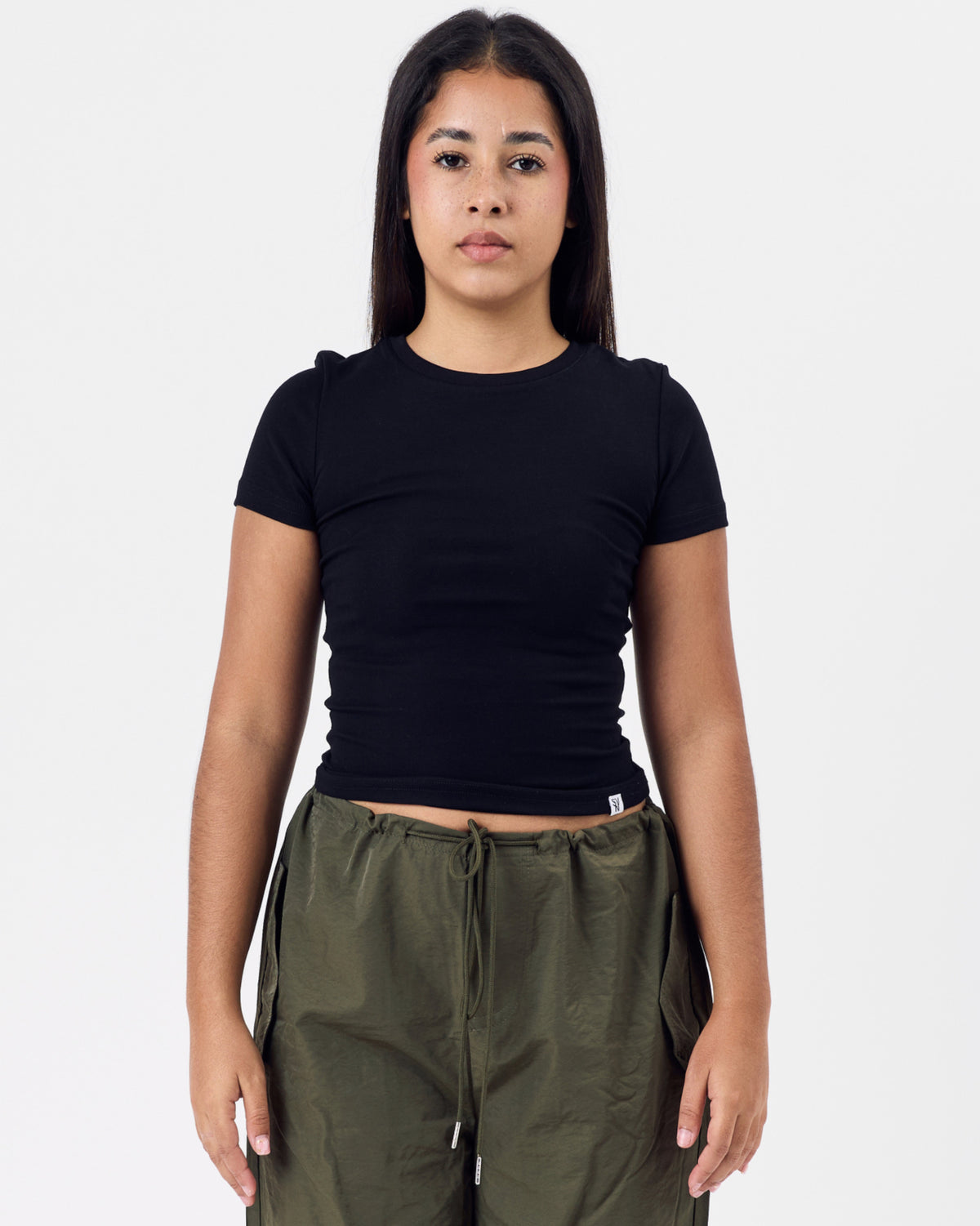 Regular Fitted Cotton T-Shirt — Jet Black